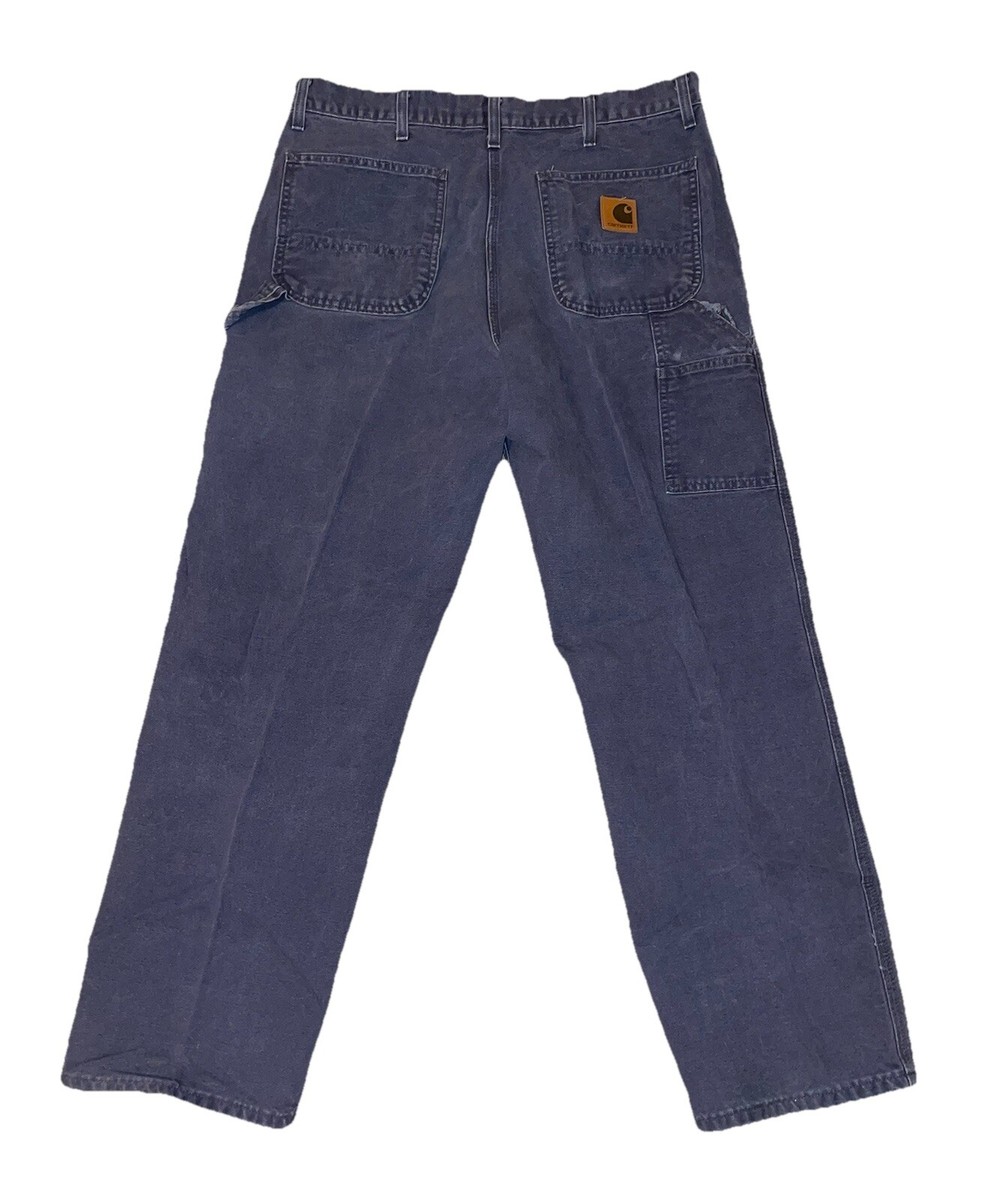 Carhartt Vintage Pants Mens 34x30 Navy Blue Carpenter Work