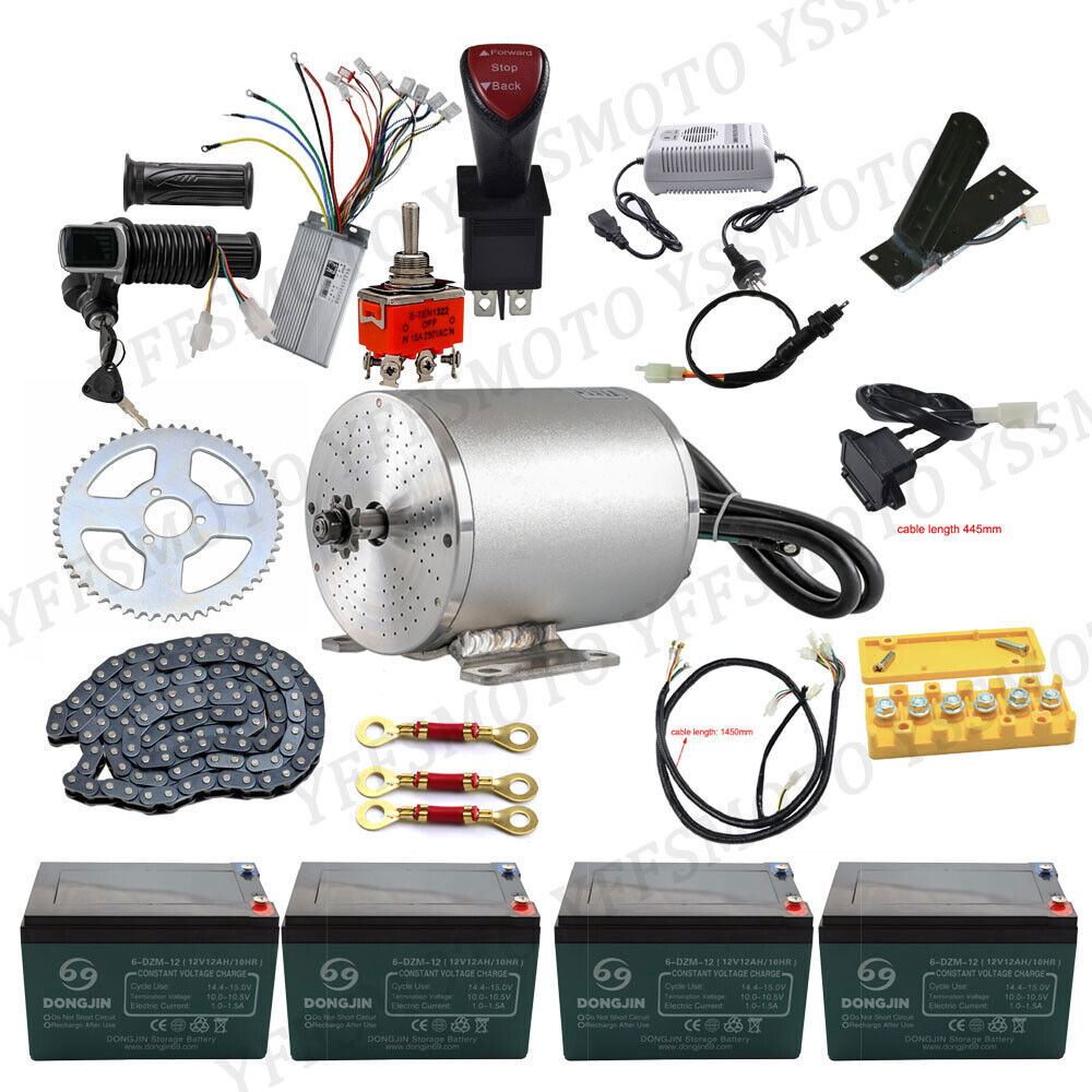 Assembly Brushless Motor/Speed Controller/Battery/Sprocket/Throttl Kit 48V 1800W