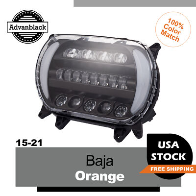 Baja Orange ''ATTACK'' LED Headlight For FLTR Harley Road Glide 15-21