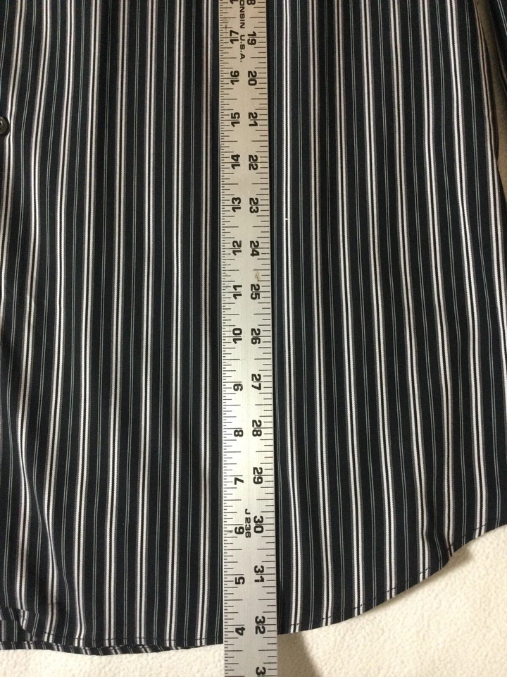Camisa de vestir APT 9 para hombre XL a rayas 100 % algodón manga larga (#312) Foto 2 de 3