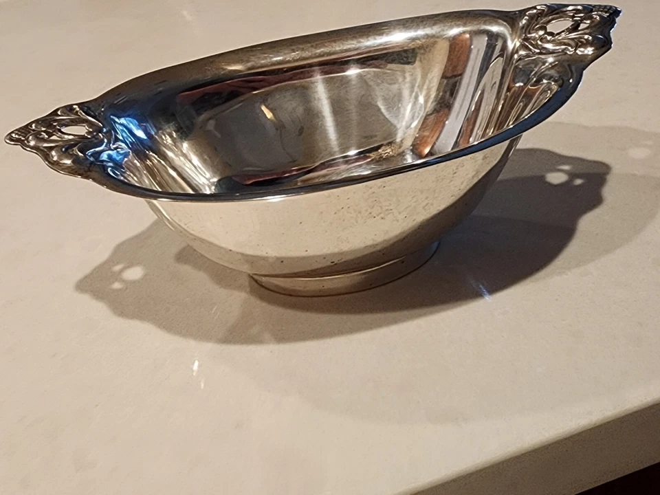 Cuenco de mayonesa real danés de plata de ley con monograma Foto 4 de 4