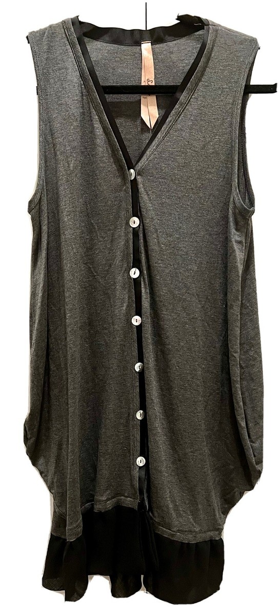Dark grey bubble dress with black chiffon trimming around the hemline | eBay
