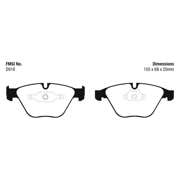 Передние тормозные колодки EBC DP42006R Yellowstuff для BMW Z4 2011-2016 годов выпуска - Изображение 4 из 4