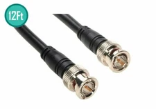 12FT BNC Male to Male Connector RG59 Coax Coaxial Video Cable Cord CCTV Camera