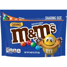 M&Ms Caramel Chocolate Candy Sharing Size Candy Bag 9.6 oz BBD 10/2021