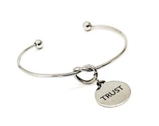 Trust Charm Bracelet, Affirmation Words Jewelry, Faith Gifts, Wife Gift
