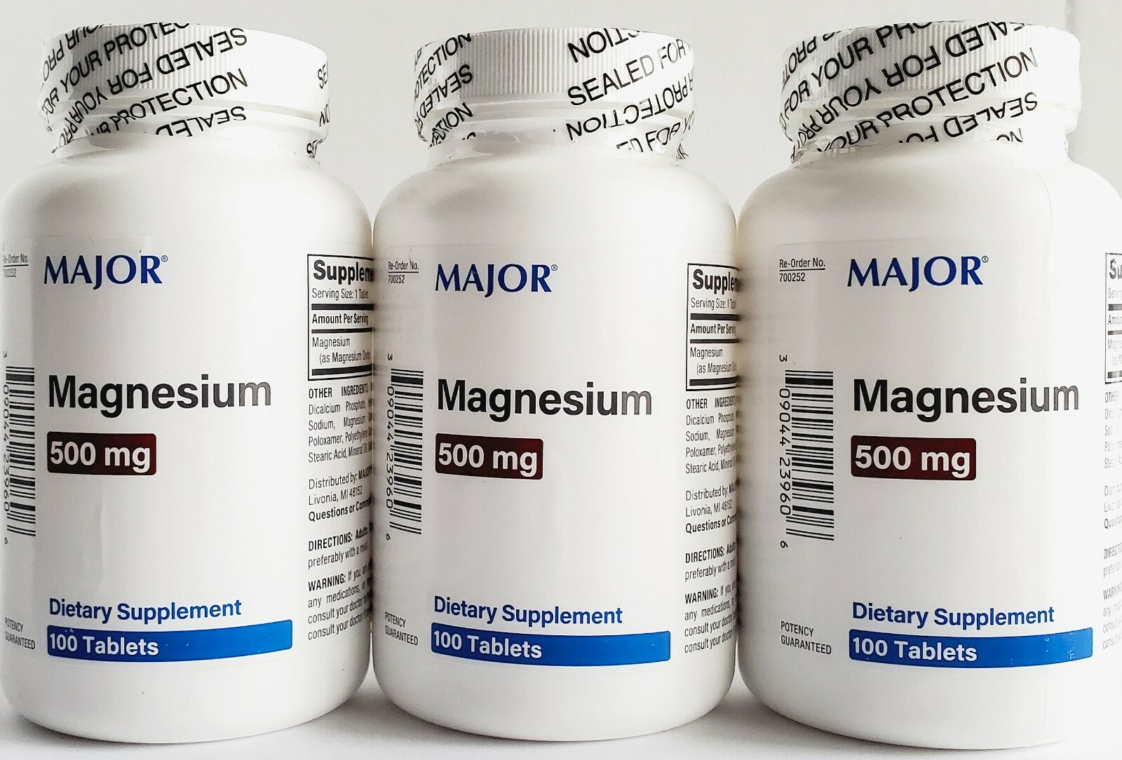 Major Magnesium 500mg 100ct Tablets (3 Pack) Exp Date 062025 eBay