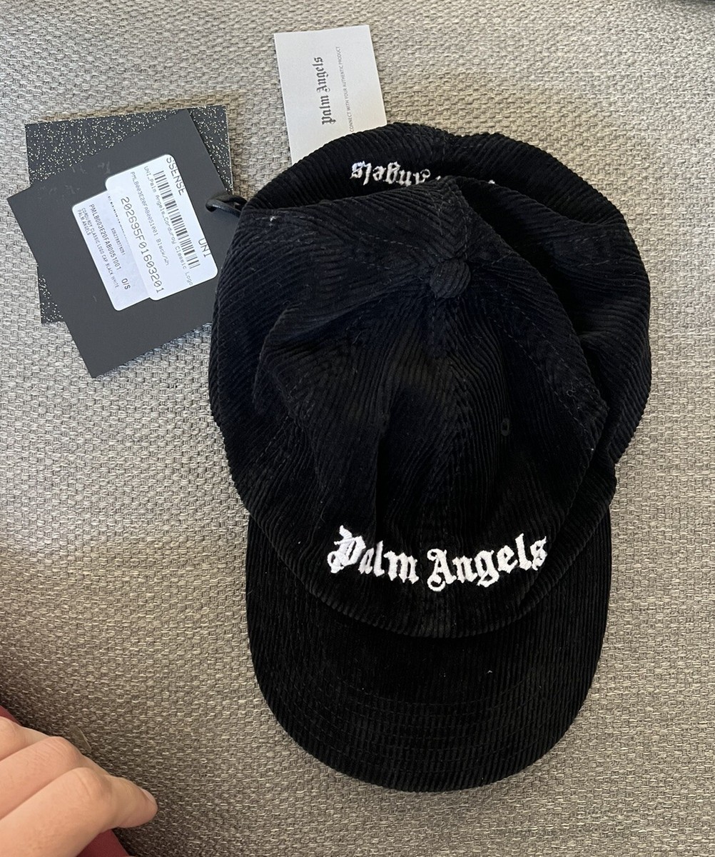 Palm Angels CLASSIC LOGO CAP キャップ 男性もOK PALM ANGELS Black Corduroy Classic Logo Cap New With Tags