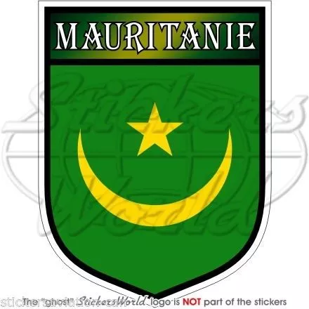 MAURITANIA Africa Mauritanie Shield Vinyl Decal Sticker 4" (100mm) x1 - Picture 1 of 1