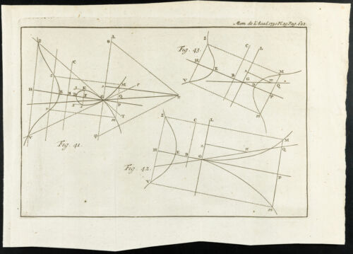1777 - engraving Maths & Geometry On L'Examination Of Lignes. Bragelongne - Picture 1 of 5
