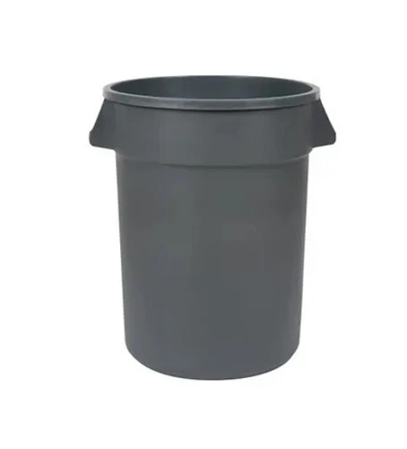 Gray Heavy-Duty Commercial Round Trash Can with Lid Janitor Home Biz 20 Gallon