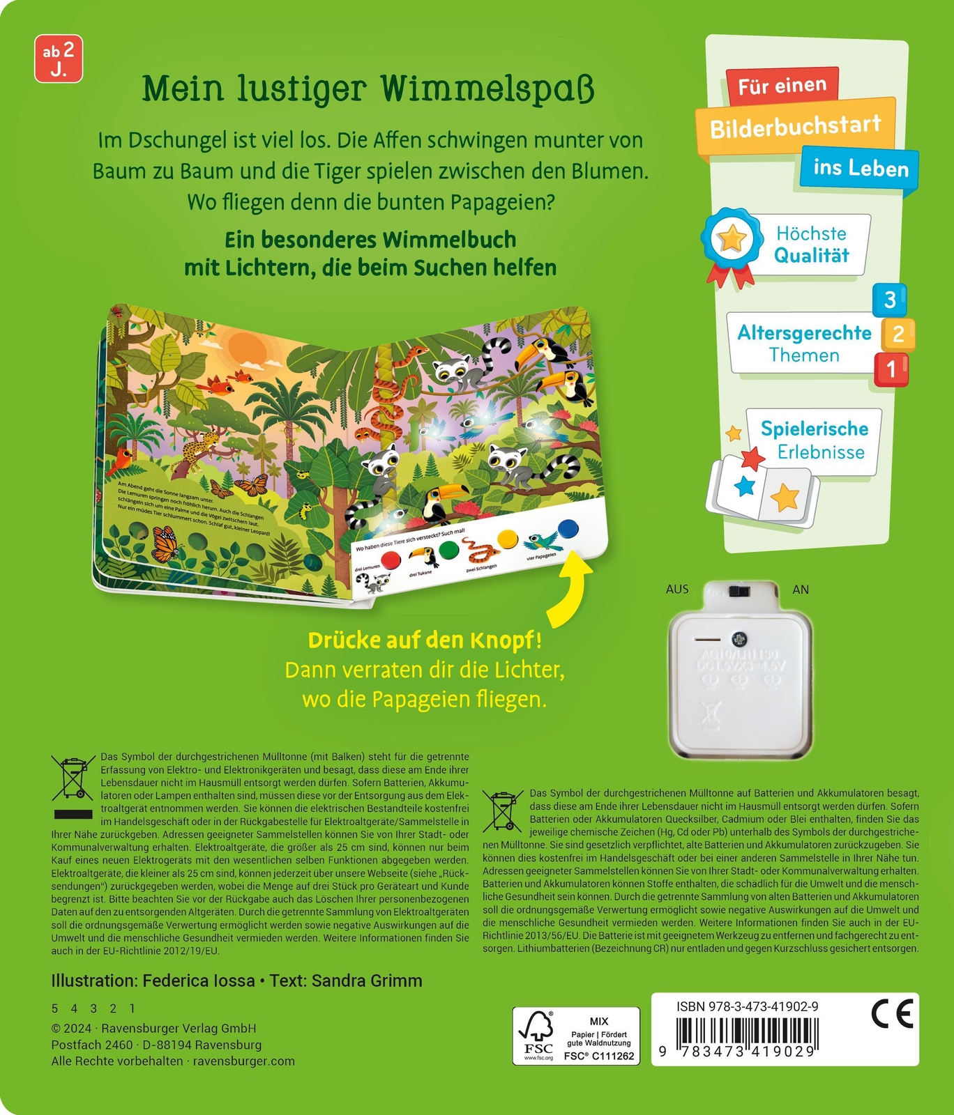 Thumbnail - Mein Großes Lichter-wimmelbuch: Dschungel | Sandra Grimm | Buch | 12