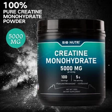 Pure Creatine Monohydrate - 5000mg 100 Servings Powder NON-GMO Support Muscles