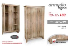 ARMADIO MAXI MODERNO Guardaroba 3 ANTE 5 RIPIANI Appendiabiti ROVERE 180*109*52