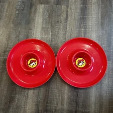 Lot Of 2 Bucees Party Plate Chips And Dip Tray Great Plate Beaver Buc-ee’s