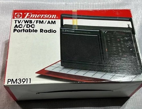 Emerson TV/Weather Band FM/AM-AC/DC Portable Radio #PM3911 "NEW" (Open Box)