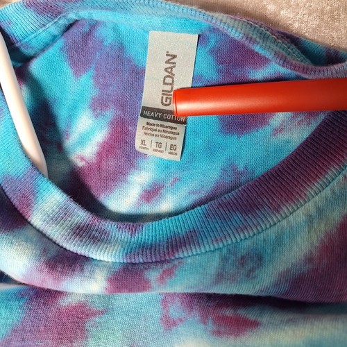 NEW Gildan 100% Cotton Youth XL Tie Dye T-Shirt Handmade Blue Purple Green Pink - Picture 6 of 6