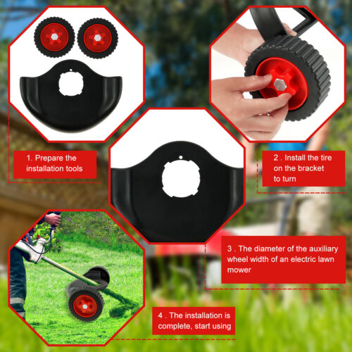 Weed Trimmer Support Wheel Adjustable Lawn Mower Auxiliary Wheels weNWr - Picture 5 of 18