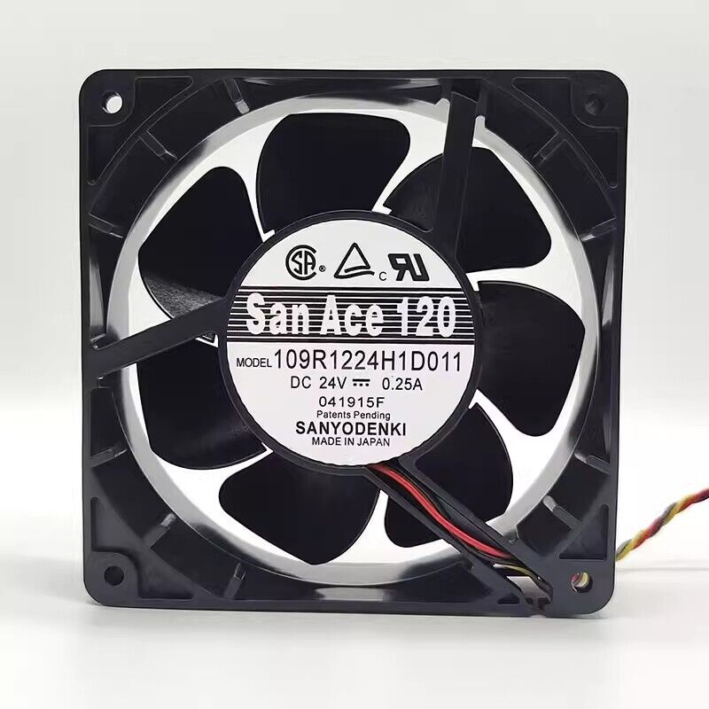 Sanyo 109R1224H1D011 DC24V 0.25A 12038 12CM 3-Wire Inverter