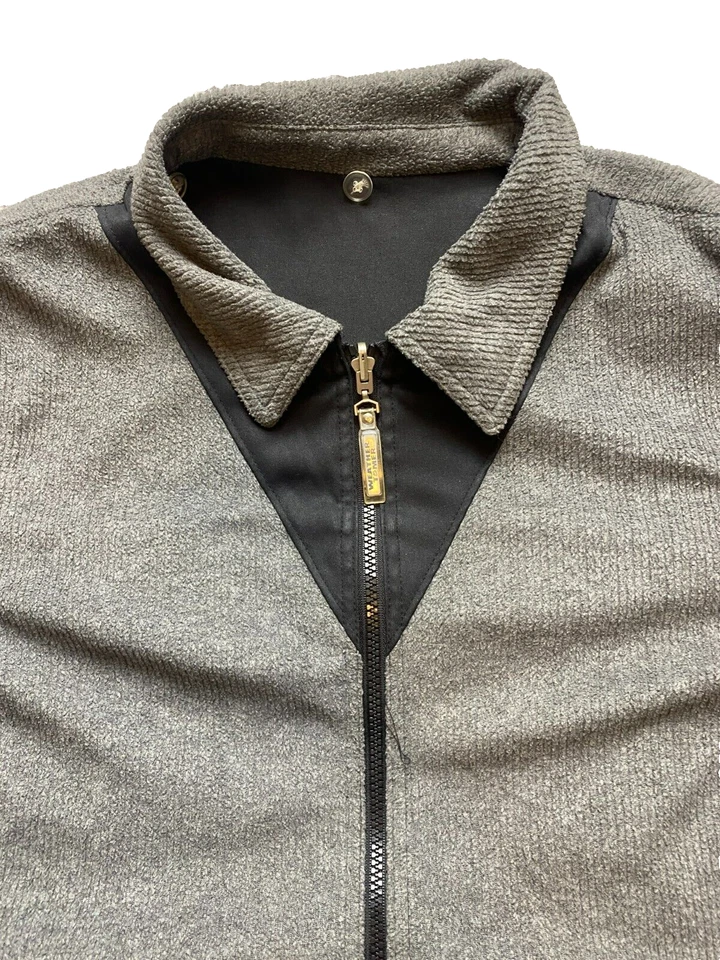 Weather Tamer Jacket Adult Extra Large Black Gray Full Zip Reversable Mens - Image 2 of 4