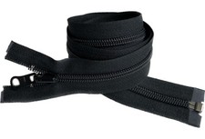 YKK 5 Nylon Coil Reversible Jacket Zippers Separating in Black -24", 30" or 36"