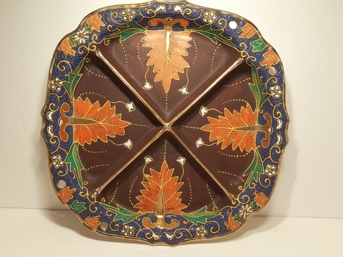 Vtg Moriyama Mori-machi Hand Painted Moriage 4 Section Dish Bowl Tray Japan - Picture 7 of 12