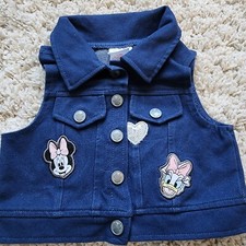 Disney's Mickey Mouse: "Minnie Daisy" Denim Vest, Size Baby Girl 3T, NEW