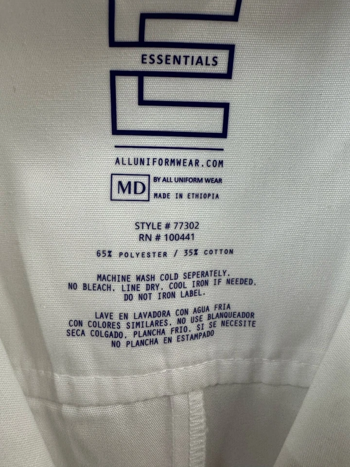 AUW Essentials Unisex Consultation Lab Coat, White - Image 2 of 4