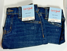 Lot of 2 Girls Cat  Jack Ultimate Stretch Denim Blue Jean Skirt Size XS 4/5 
