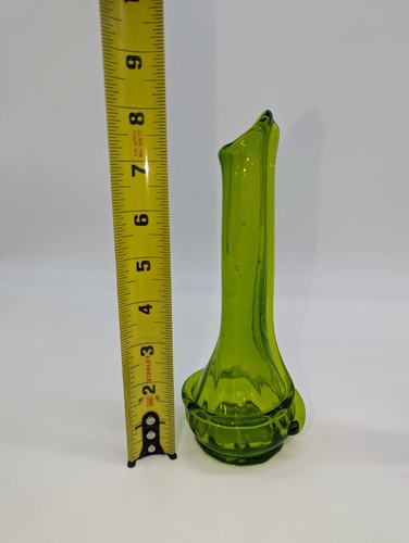 Vintage Kawana Green Glass Vase w/ Applied Design - Picture 10 of 10