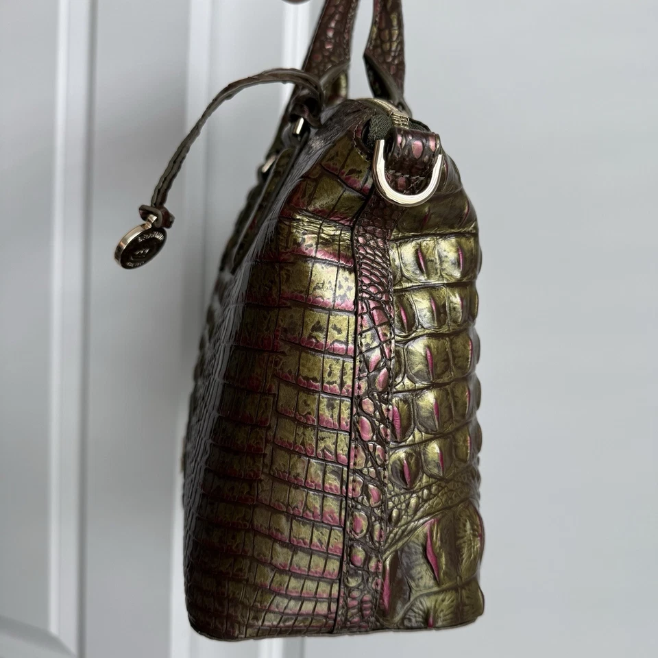 Bolso Brahmin Duxbury Pesto Melbourne Cuero Verde Púrpura Foto 4 de 4