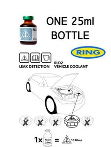 Leak Detection UV Dye For Cooling Antifreeze System 1 x 25ml Bottle Ring RLD2