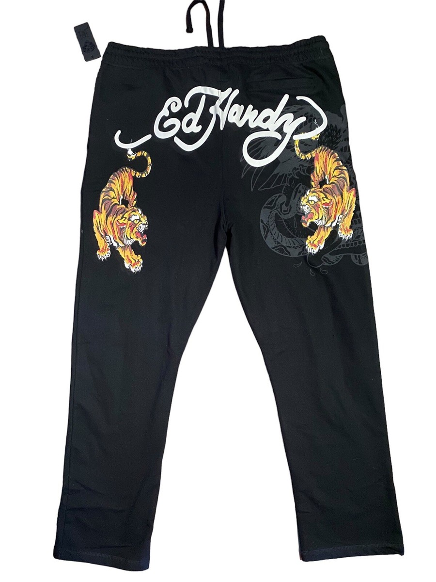 Ed Hardy Crawling Tiger Sweatpants XL Style# EHM8003-4 Black Tattoo Love  Kills | eBay