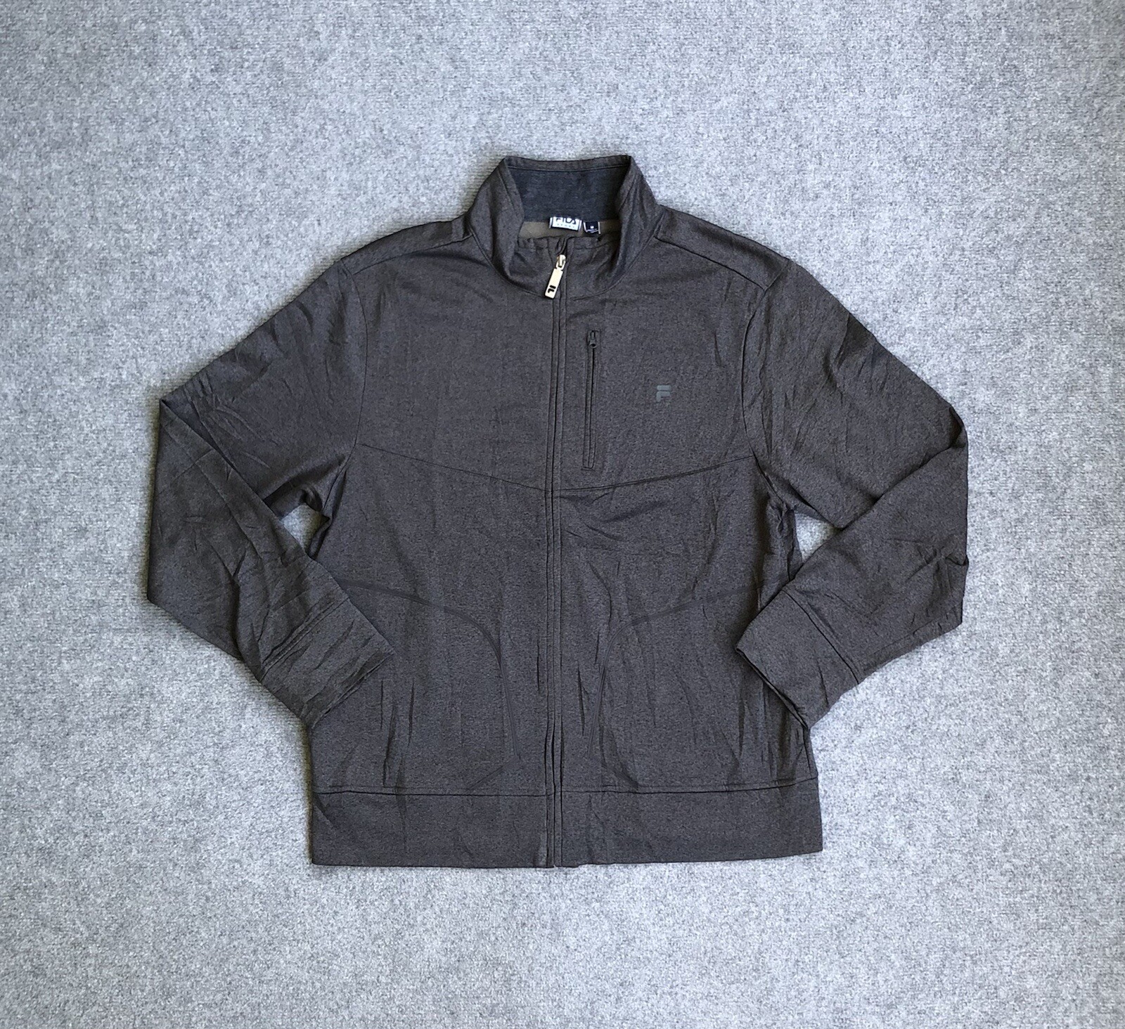 Giacca da allenamento retrò uomo FILA manica lunga taglia M giacca sportiva pullover A5714 grigia