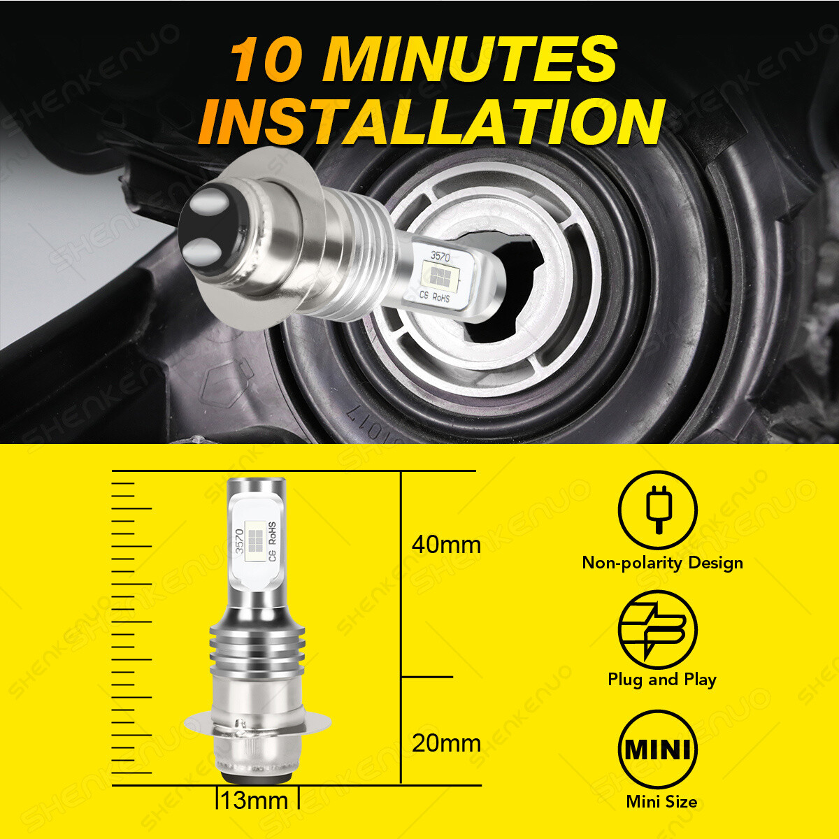 菊水　アップライト5.5インチ　研ぎ済 2 8000K LED Bulbs for Kawasaki KFX80 & Suzuki LT80 w Maier