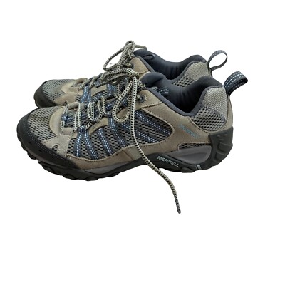 Women s Merrell Yokota Vent Ice Dream Blue Gray Suede Hiking Trail Shoes Sz 8