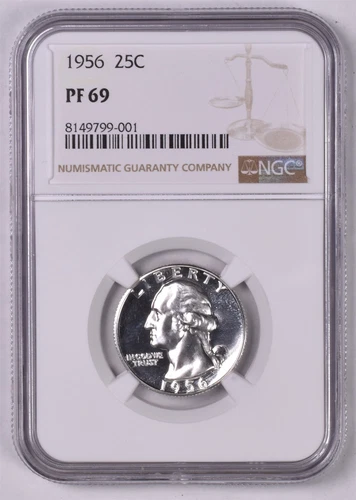 1956 Washington Silver Quarter - NGC PF69 