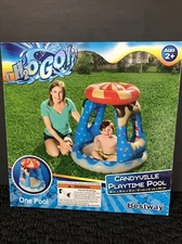H2OGO CANDYVILLE PLAYTIME POOL W/SUN SHADE AND CANDY GRAPHICS NEW IN BOX