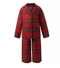 Christmas Kids Pajamas Red Tartan Plaid 2 Piece Set Classic Small 6 7 Bee Willow