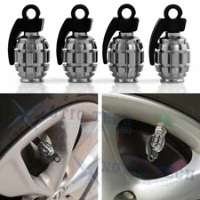 4Pcs Anodized Grenade Valve Stem Cap Kit For Rim/Wheel Universal Fit Car SUVs