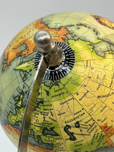 Vintage Desktop Globe Silver Tone - Picture 13 of 17