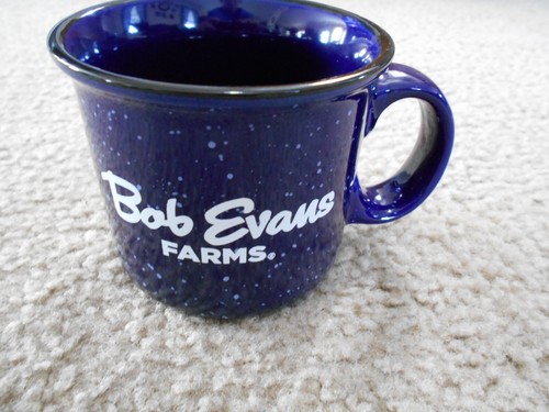 2 tazas de café de cerámica Bob Evans Farms moteadas grandes azules verdes - Imagen 3 de 5