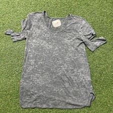 Daftbird Crew Neck Scoop Gray Short Sleeve T-shirt Blouse Medium M Made In USA