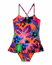 Vilebrequin Orange Porto Rico Swim One Piece Swimsuit L74639 Girl's Size 6