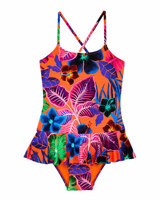 Vilebrequin Orange Porto Rico Swim One Piece Swimsuit L74639