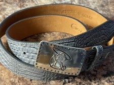 Ariat The Inside Story Blue Leather Belt Baby 38/95 Blue Crystal Fat Baby Buckle
