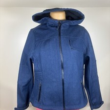 CB Womens Jacket Size XL Blue Hooded with Bla...