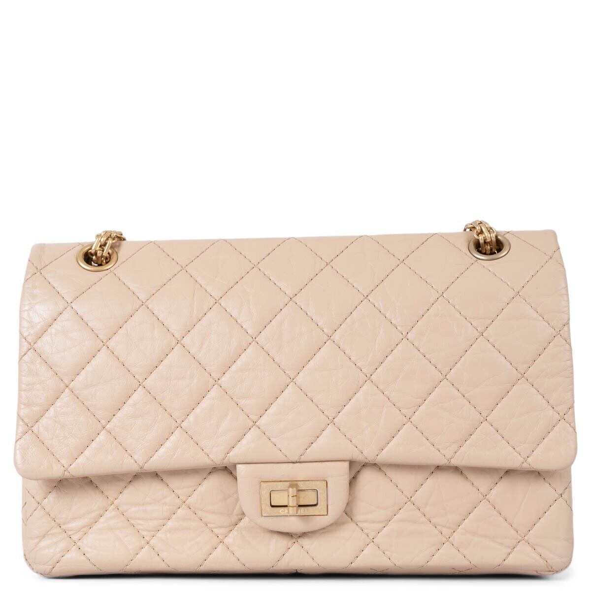 69544 auth CHANEL nude Aged leather 2.55 REISSUE 226 LARGE 69544 auth CHANEL nude Aged leather 2.55 REISSUE 226 LARGE