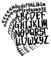 Selbstklebende Buchstaben Schwarz 2,5-5Cm Vinyl Aufkleber Wetterfest Diy Basteln