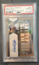 2022 Triple Threads Derek Jeter Autograph Relics-Gold #DJ1 PSA GEM MT 10💯💯💯